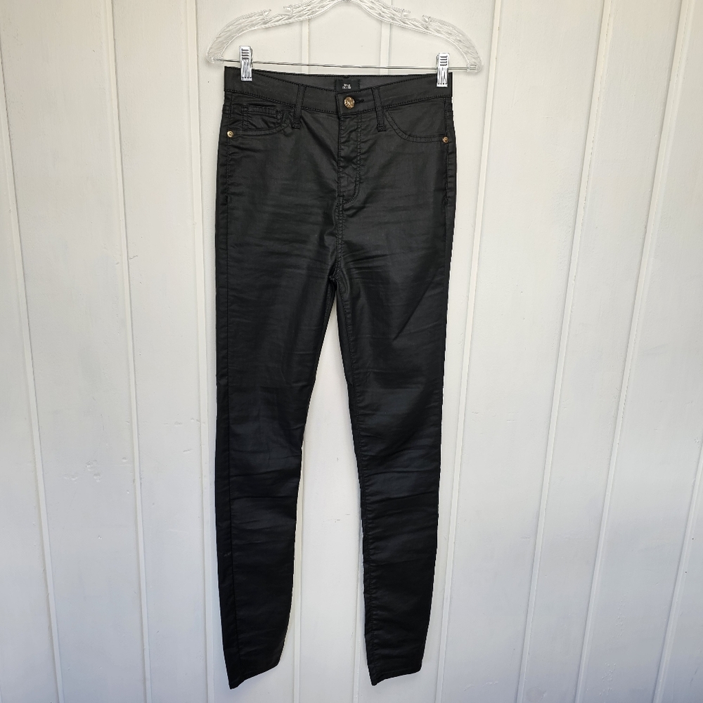 River Island Black Coated High Waist Skinny Jeans Women's 6